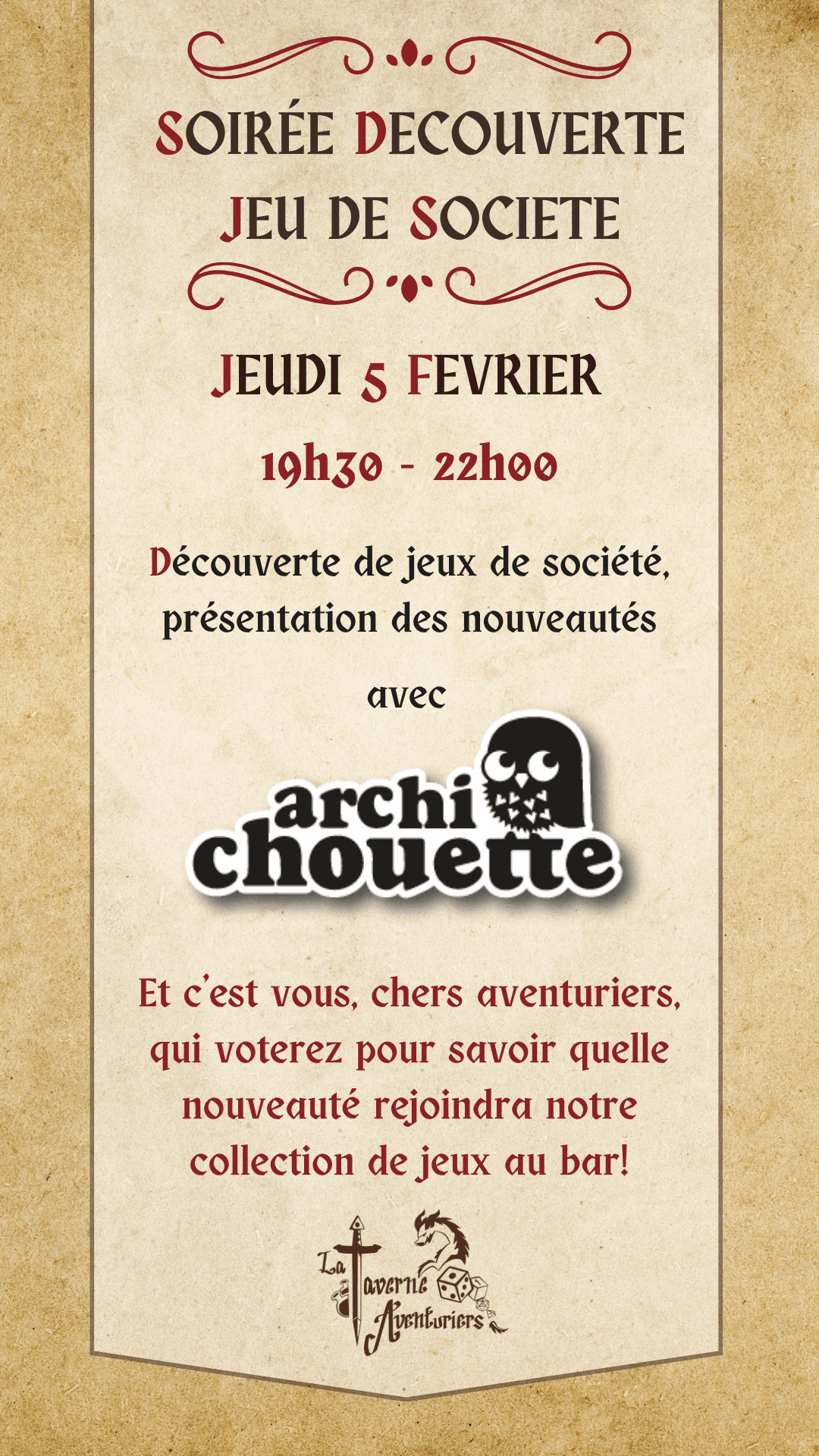 Soirée Découverte de Jeux de société (Fevrier)