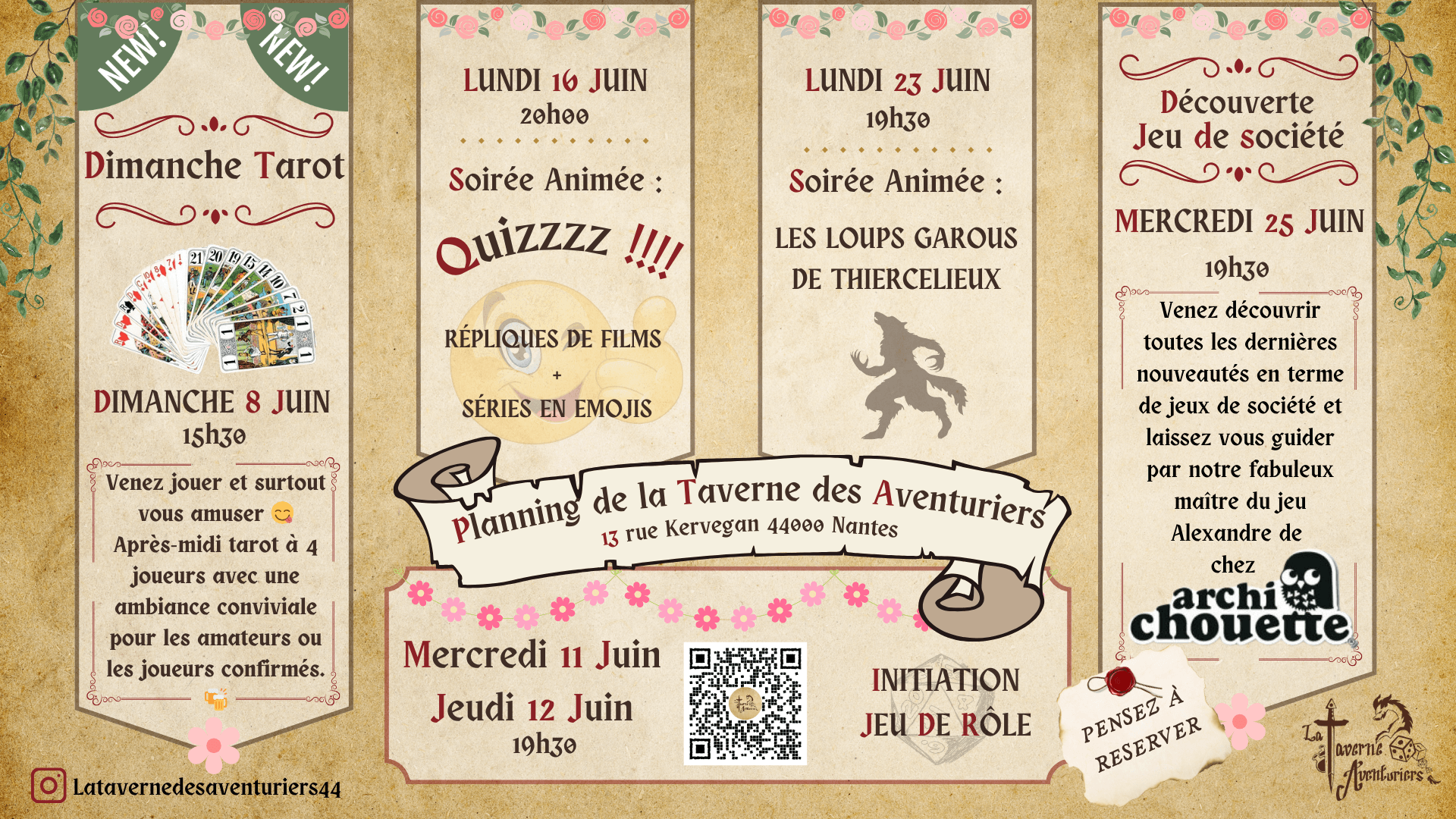Programmation Juin - La Taverne s'Anime !