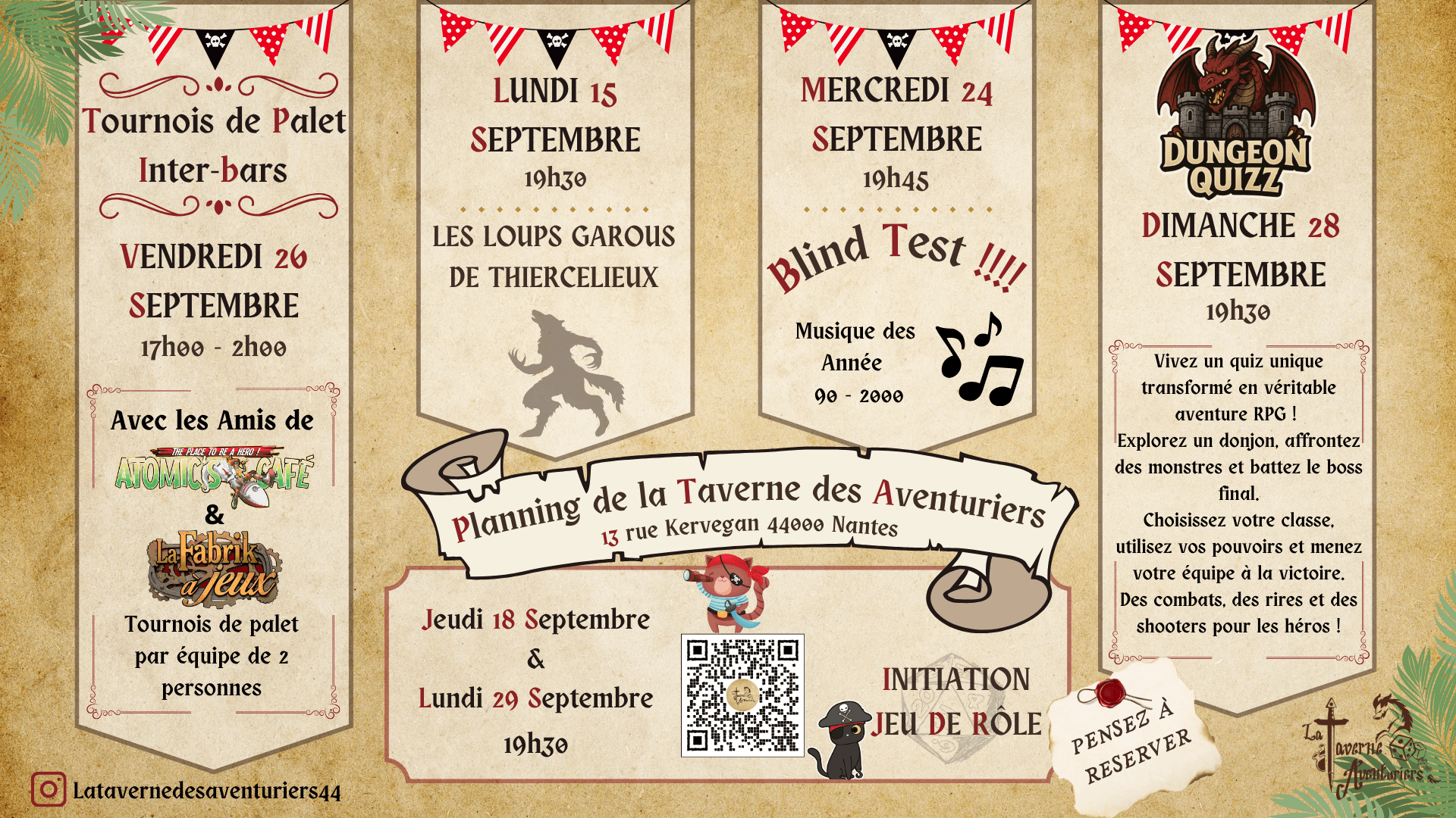 Programmation Septembre - La Taverne s'Anime !