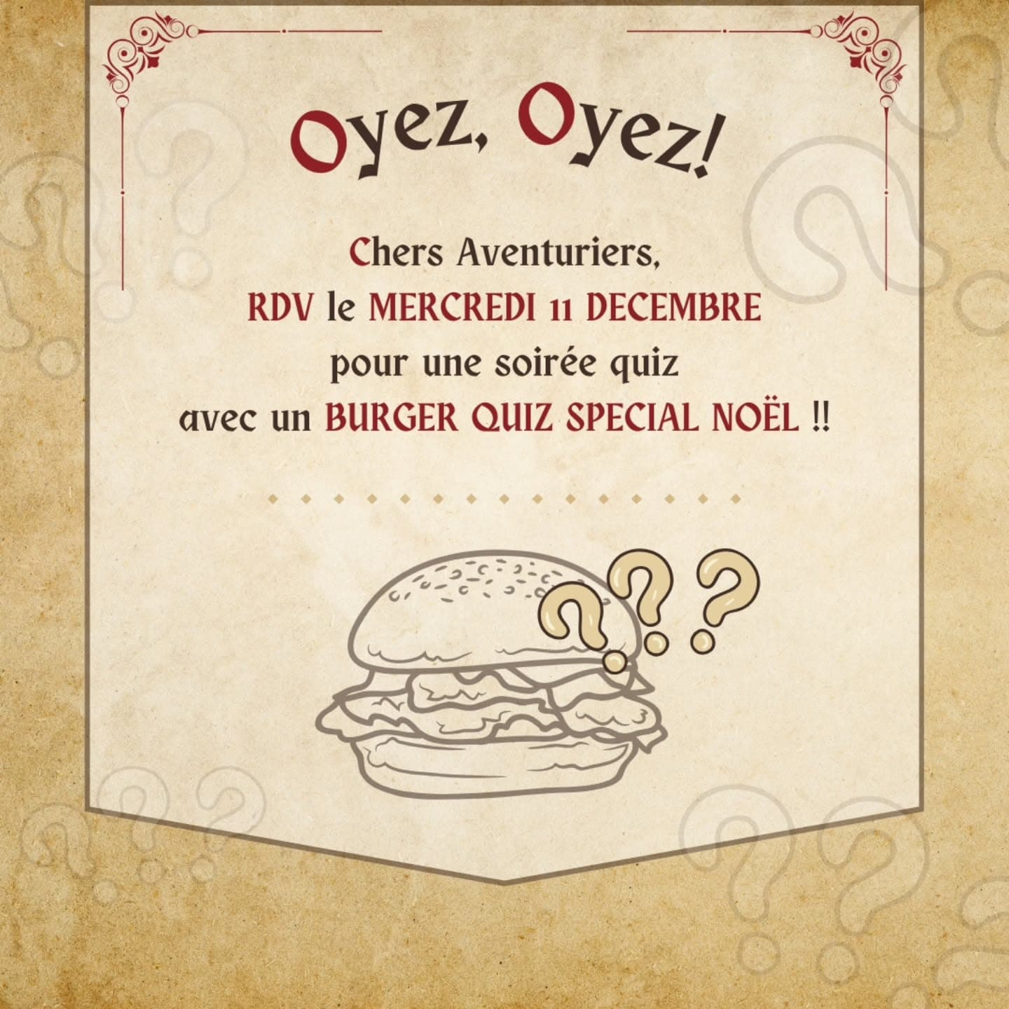 Soirée Burger Quiz Spécial Noël